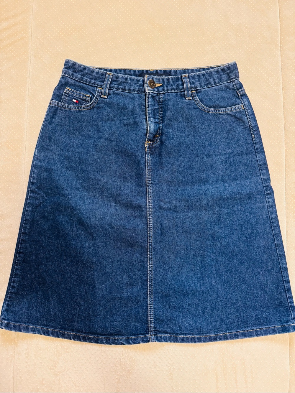 Tommy Hilfiger Dark Blue Denim A-Line Skirt
